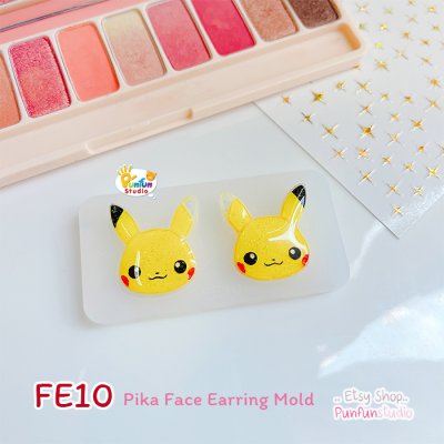 FE 10-13 Mold Set / 4 Molds / Pika Bulba Chamand Squirt / Poke Starter / Face Earring Mold / Pokemold / Silicone Mold / UV Resin Mold