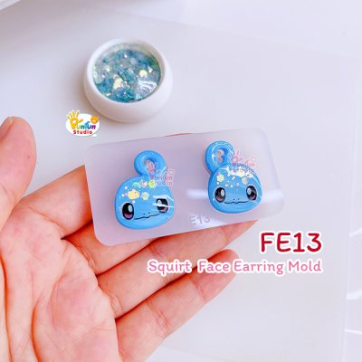 FE 10-13 Mold Set / 4 Molds / Pika Bulba Chamand Squirt / Poke Starter / Face Earring Mold / Pokemold / Silicone Mold / UV Resin Mold
