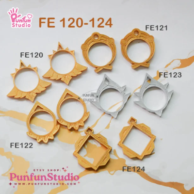 FE 120-124 Mold / Frame Earring Mold / Genshin Vision Frame / Silicone Mold / UV Resin Mold