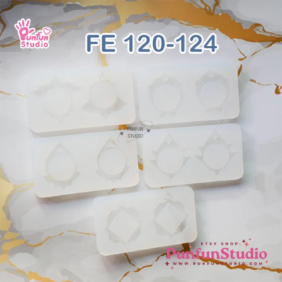 FE 120-124 Mold / Frame Earring Mold / Genshin Vision Frame / Silicone Mold / UV Resin Mold