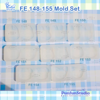 FE 148-155 Sk animal Mold Set / K-POP / Face Earring Mold / 8 pieces / Silicone Mold / UV Resin Mold