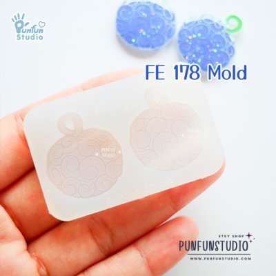 FE 175-186 Devil Fruit Mold Set / Pirate / Face Earring Mold / Silicone Mold / UV Resin Mold