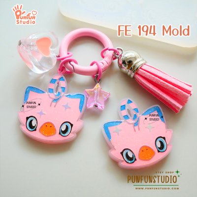 FE 191-198 Digimold Set / Set 8 Molds / Face Earring Mold / Silicone Mold / UV Resin Mold