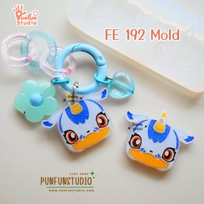 FE 191-198 Digimold Set / Set 8 Molds / Face Earring Mold / Silicone Mold / UV Resin Mold
