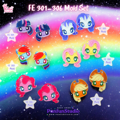 Pony Mold FE 301, 302, 303, 304, 305, 306 / Silicone Mold / UV Resin Mold