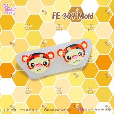 FE 307, 308, 309, 310 Bear Piglet Tiger Donkey Mold / Silicone Mold / UV Resin Mold