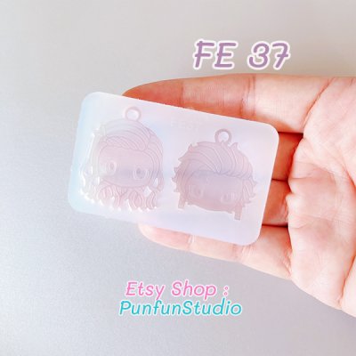 FE 37 Tanji & Nezuk Slayer Mold / Face Earring Mold / Silicone Mold / UV Resin Mold