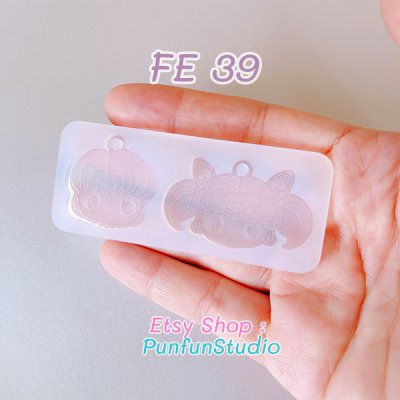 FE 38, 39,40 Molds / Face Earring Mold / Silicone Mold / UV Resin Mold