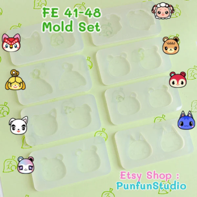 FE 41 - 48 Face Earring Mold  / Face Earring Mold / Animal Crossing Mold / Silicone Mold สำเนา