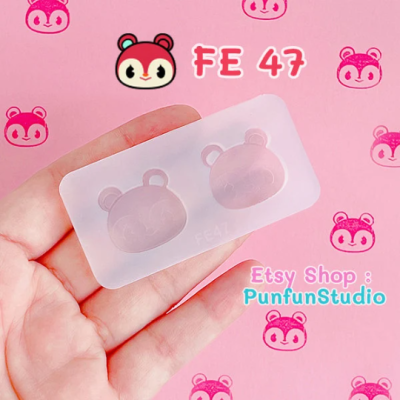 FE 41 - 48 Face Earring Mold  / Face Earring Mold / Animal Crossing Mold / Silicone Mold สำเนา