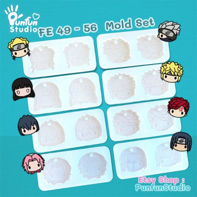 FE 49, 50, 51, 52, 53, 54, 55, 56 Mold / Ninja Face Earring Mold / Silicone Mold / UV Resin Mold
