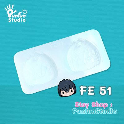FE 49, 50, 51, 52, 53, 54, 55, 56 Mold / Ninja Face Earring Mold / Silicone Mold / UV Resin Mold