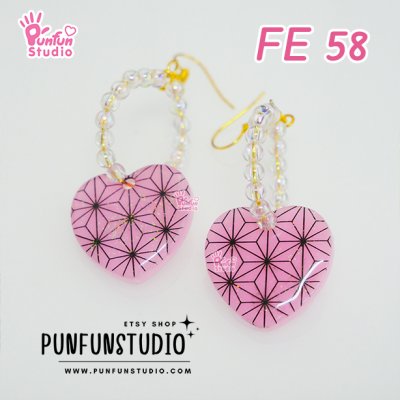 FE 57-62 Mold Set / D Slayer Face Earring Mold / 6 pieces / Silicone Mold / UV Resin Mold