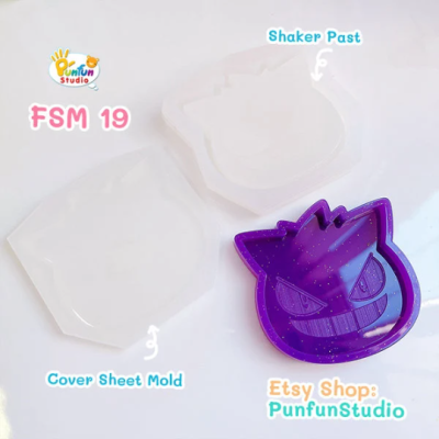 FSM 19 Geng / Face Shaker Mold / Shaker Mold + Cover Mold / 2 pieces per set / Silicone Mold