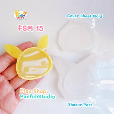 FSM 15 Pika / Face Shaker Mold / Shaker Mold + Cover Mold / 2 pieces per set / Silicone Mold