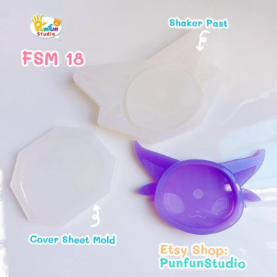 FSM 19 Geng / Face Shaker Mold / Shaker Mold + Cover Mold / 2 pieces per set / Silicone Mold