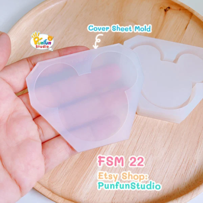 FSM 22 Cutie Boy Mouse / Face Shaker Mold / Depth 10 mm with back / Shaker Mold + Cover Mold / 2 pieces per set / Silicone Mold