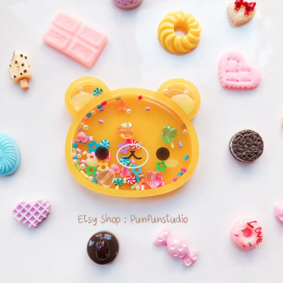 FSM 04 Cutie Kuma / Face Shaker Mold / Shaker Mold + Cover Mold / 2 pieces per set / Silicone Mold