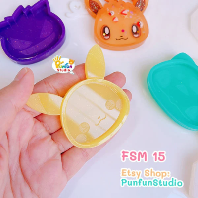 FSM 15 Pika / Face Shaker Mold / Shaker Mold + Cover Mold / 2 pieces per set / Silicone Mold