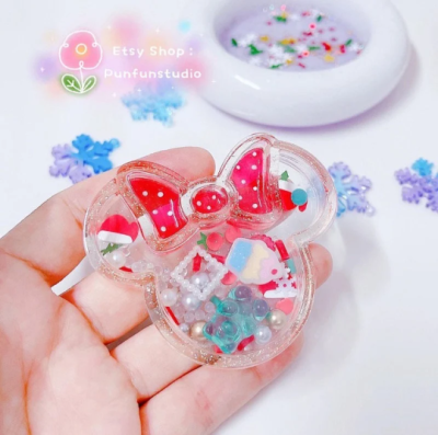 FSM 23 Cutie Girl Mouse / Face Shaker Mold / Depth 10 mm with back / Shaker Mold + Cover Mold / 2 pieces per set / Silicone Mold