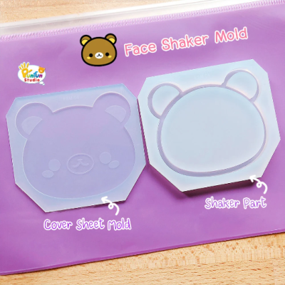 FSM 04 Cutie Kuma / Face Shaker Mold / Shaker Mold + Cover Mold / 2 pieces per set / Silicone Mold