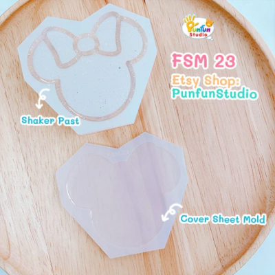 FSM 23 Cutie Girl Mouse / Face Shaker Mold / Depth 10 mm with back / Shaker Mold + Cover Mold / 2 pieces per set / Silicone Mold
