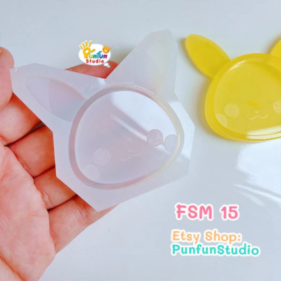 FSM 15 Pika / Face Shaker Mold / Shaker Mold + Cover Mold / 2 pieces per set / Silicone Mold