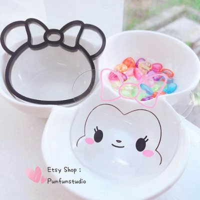 FSM 02 Cutie Girl Mouse / Face Shaker Mold / Shaker Mold + Cover Mold / 2 pieces per set / Silicone Mold