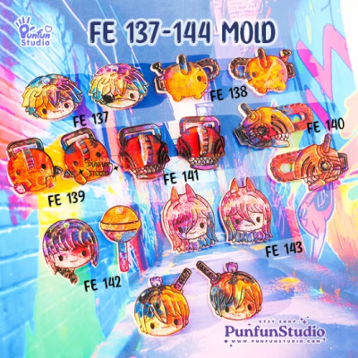 FE 137-144 Chainsaw Mold / Face Earring Mold / UV Resin Mold / Silicone Mold