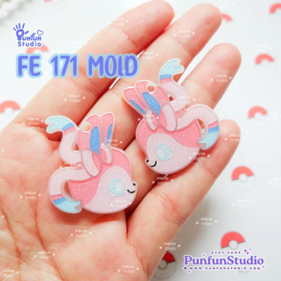 FE 163-171 Eev Evo Mold Set / 9 Molds / Face Earring Mold / Side / Pokemold / Silicone Mold / UV Resin Mold