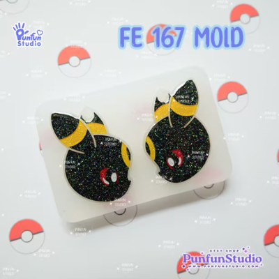 FE 163-171 Eev Evo Mold Set / 9 Molds / Face Earring Mold / Side / Pokemold / Silicone Mold / UV Resin Mold
