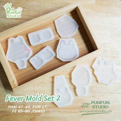 Fever Mold Set 2 / Cute Owl-raccoon / Toto / No Face / PAM 47-49, FSM 27, FE85-86, TSM 10 / Silicone Mold