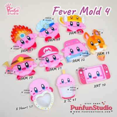 Fever Mold  4 / PAM 67-73, X heart57, XTC 47, XNT 10 + Free 4 Molds / Silicone Mold