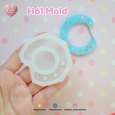 Carabiner Mold H61, 62, 63, 64, 65, 66, 67, 68 / 3 holes / Resin mold / Keychain molds