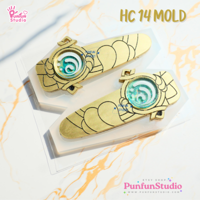 HC 11-15 Genshin Hair Clip Mold  / 7 Molds / Hair Clip Mold / Genshin Vision / Genshin Impact / Silicone Mold