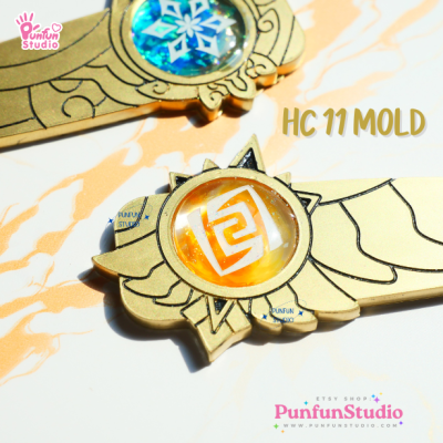 HC 11-15 Genshin Hair Clip Mold  / 7 Molds / Hair Clip Mold / Genshin Vision / Genshin Impact / Silicone Mold
