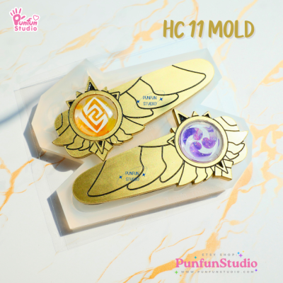 HC 11-15 Genshin Hair Clip Mold  / 7 Molds / Hair Clip Mold / Genshin Vision / Genshin Impact / Silicone Mold