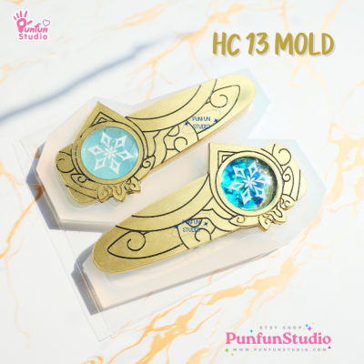 HC 11-15 Genshin Hair Clip Mold  / 7 Molds / Hair Clip Mold / Genshin Vision / Genshin Impact / Silicone Mold
