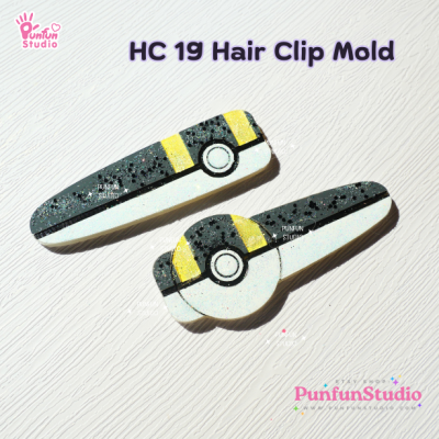 HC 17-21 Poke Hair Clip Mold Set / 5 Molds / Hair Clip Mold / Pokeball / Silicone Mold