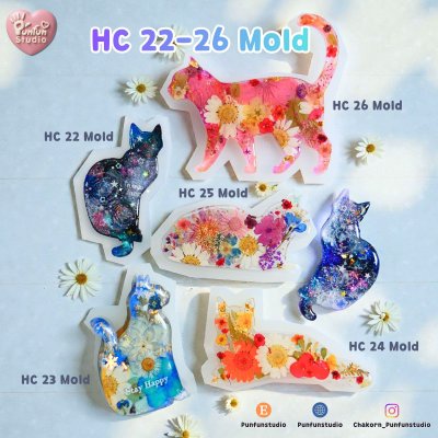Cat Hair Clip HC 22-26 Molds  / Hair Clip Mold  / Silicone Mold