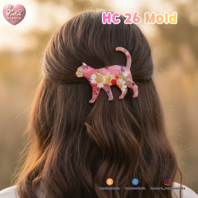 Cat Hair Clip HC 22-26 Molds  / Hair Clip Mold  / Silicone Mold