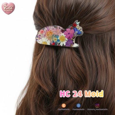 Cat Hair Clip HC 22-26 Molds  / Hair Clip Mold  / Silicone Mold