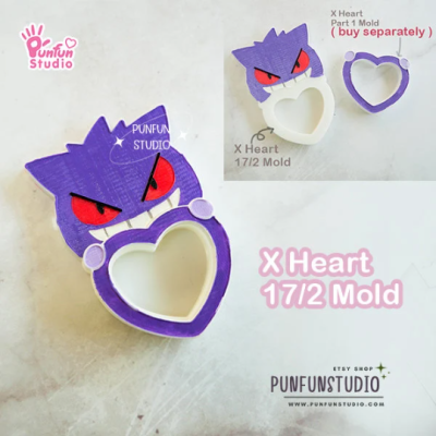 Gengar Heart shaker mold