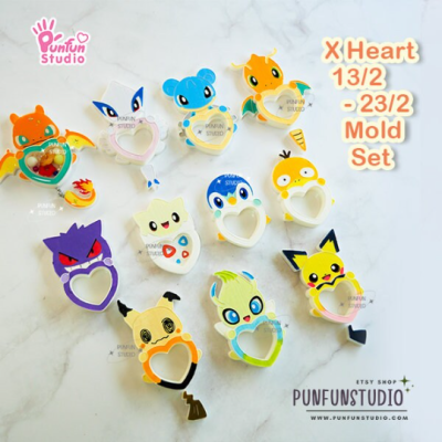 Pokemon shaker Heart mold Set