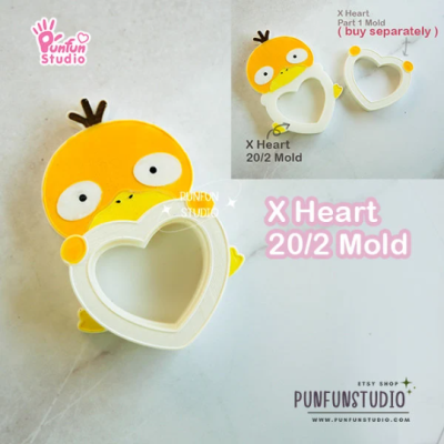 Psyduck Heart shaker mold
