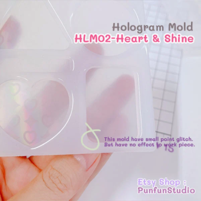 HLM 02 - Heart & Shine / Hologram Mold / Use with Epoxy resin / Silicone Mold