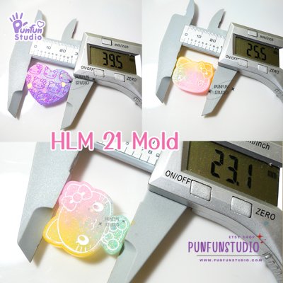 HLM 21 Cutie Kitty / Hologram Mold / Thickness 4 mm / Use with Epoxy resin / Silicone Mold