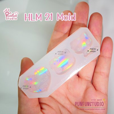 HLM 21 Cutie Kitty / Hologram Mold / Thickness 4 mm / Use with Epoxy resin / Silicone Mold