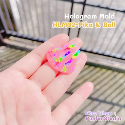 HLM 02 - Pika & Ball / Hologram Mold / Use with Epoxy resin / Silicone Mold
