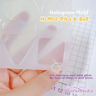 HLM 02 - Pika & Ball / Hologram Mold / Use with Epoxy resin / Silicone Mold